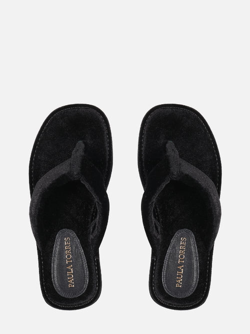 SLIDER DE VELUDO VELVET PRETO