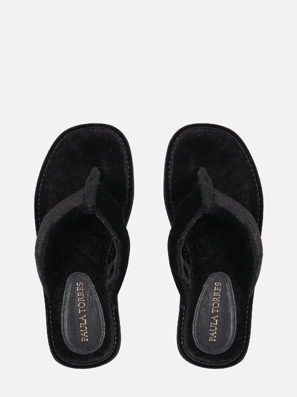 SLIDER DE VELUDO VELVET PRETO