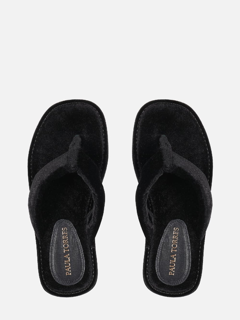 SLIDER DE VELUDO VELVET PRETO