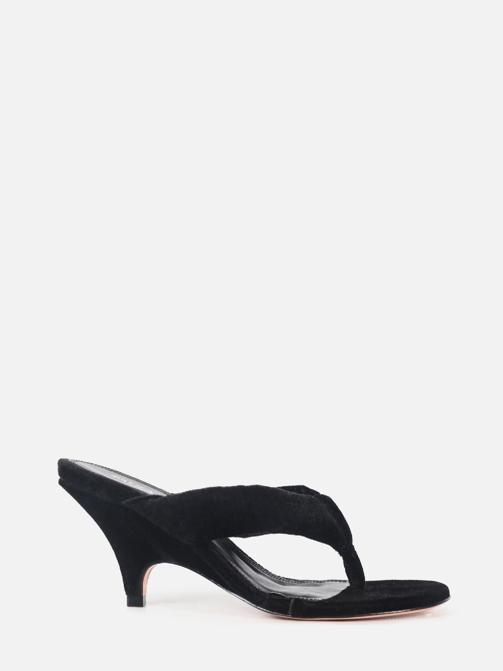 MULE DE VELVET PRETO SALTO MÉDIO