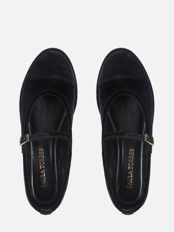 SAPATILHA DE VELVET PRETO MARY JANE