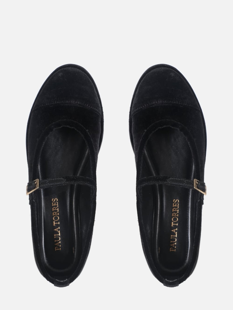 SAPATILHA DE VELVET PRETO MARY JANE