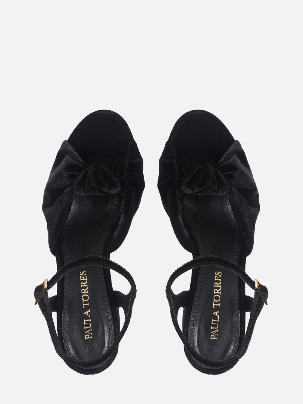 SANDÁLIA DE FRIDA VELVET PRETO PLATAFORMA