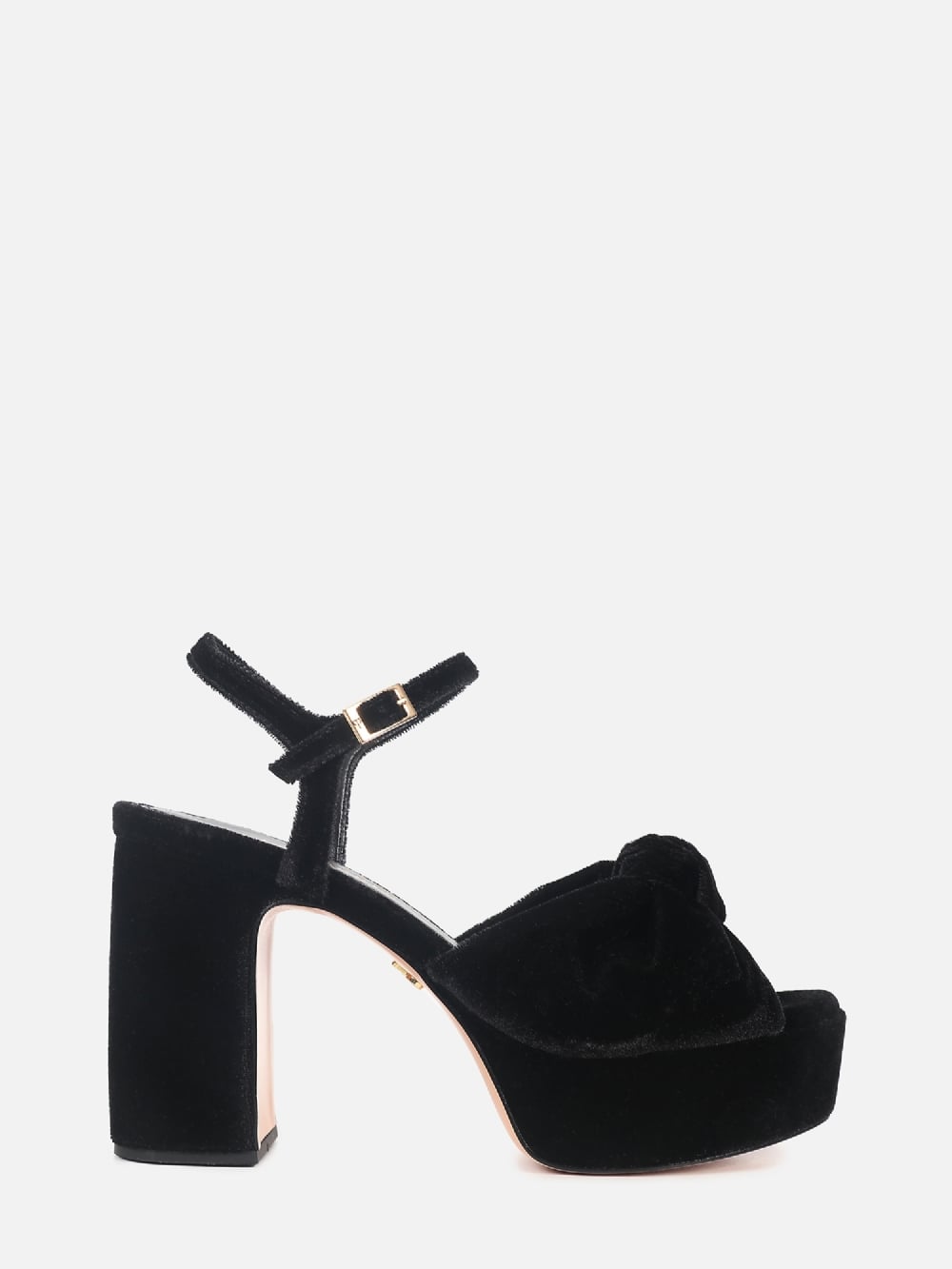 SANDÁLIA DE FRIDA VELVET PRETO PLATAFORMA