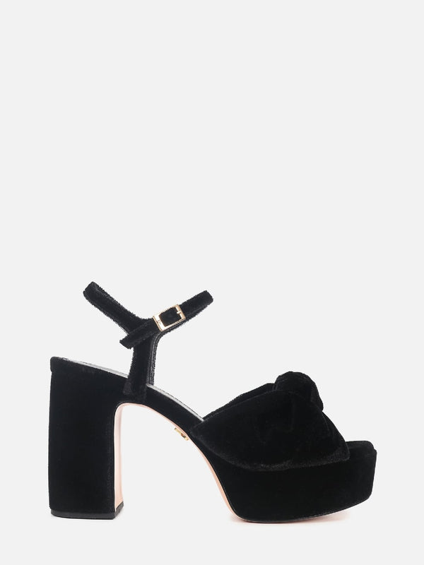 SANDÁLIA DE FRIDA VELVET PRETO PLATAFORMA
