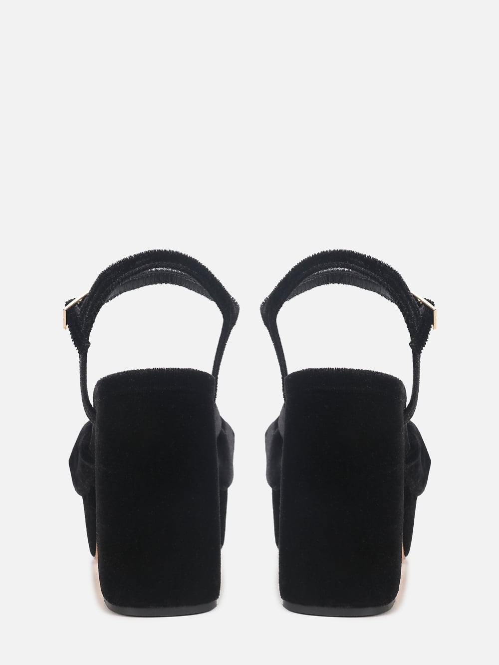 SANDÁLIA DE FRIDA VELVET PRETO PLATAFORMA