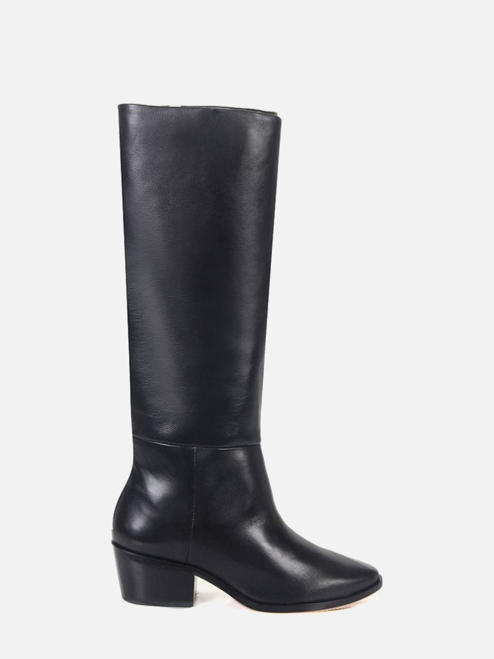 BOTA EM COURO LEA PRETO CANO ALTO SALTO BAIXO