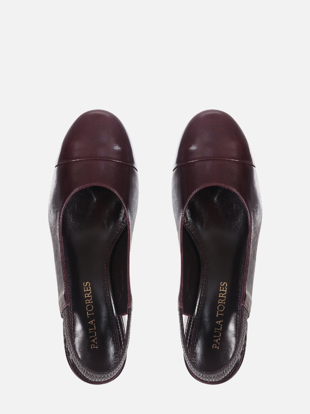 SCARPIN DE COURO SERENA WINE BICO REDONDO SALTO BLOCO