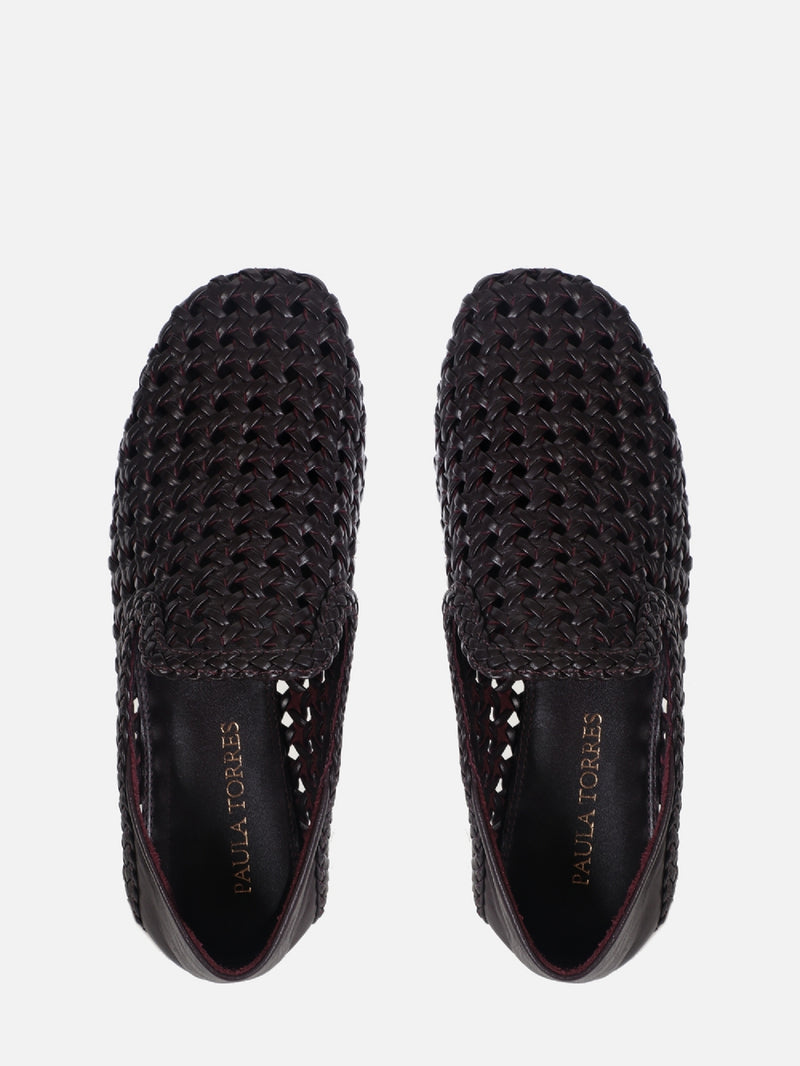 MOCASSIM DE COURO TEODORA WINE TRESSE