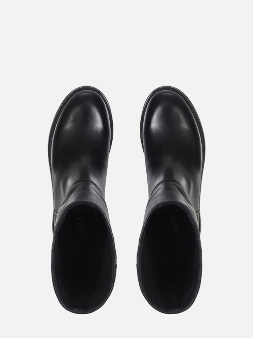 BOTA DE COURO TEODORA PRETO CANO MÉDIO