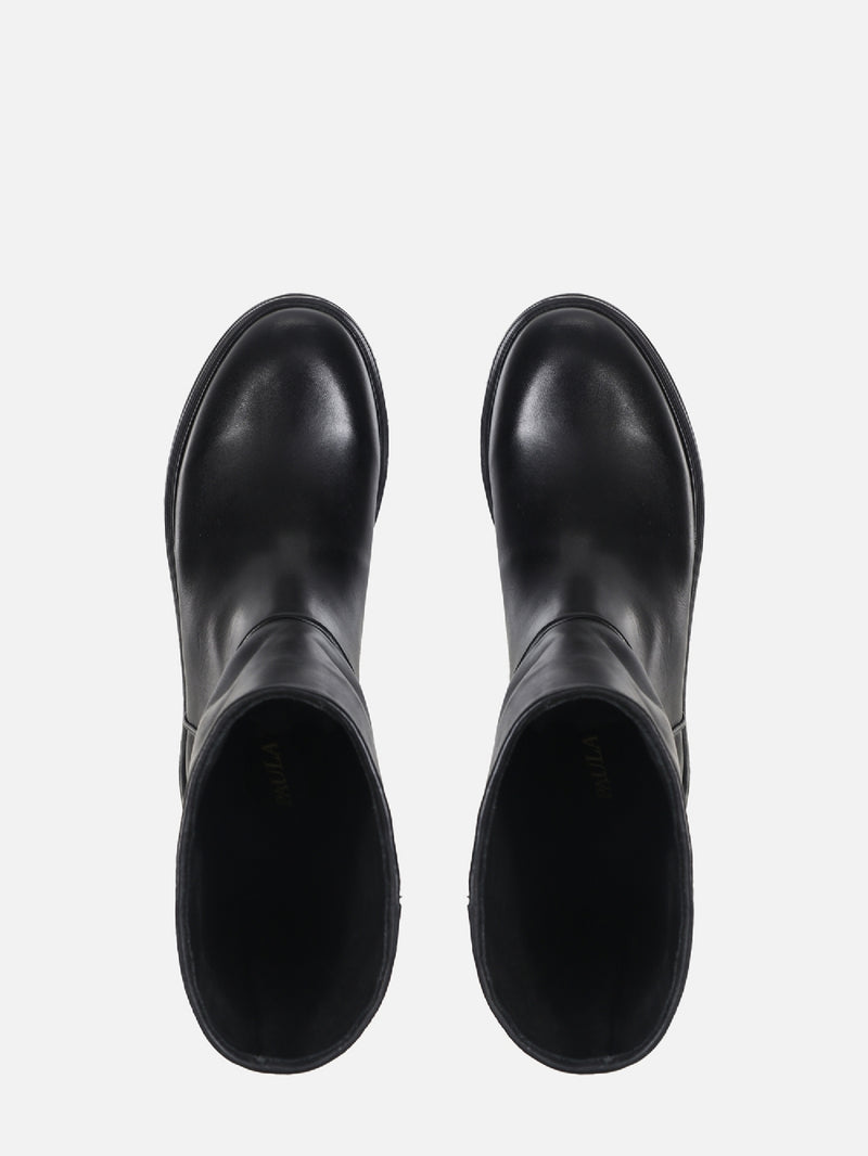 BOTA DE COURO TEODORA PRETO CANO MÉDIO