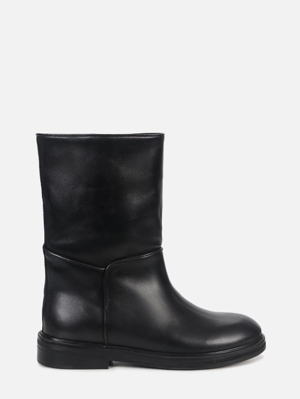 BOTA DE COURO TEODORA PRETO CANO MÉDIO