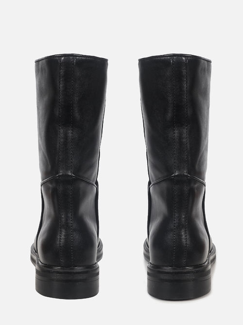 BOTA DE COURO TEODORA PRETO CANO MÉDIO