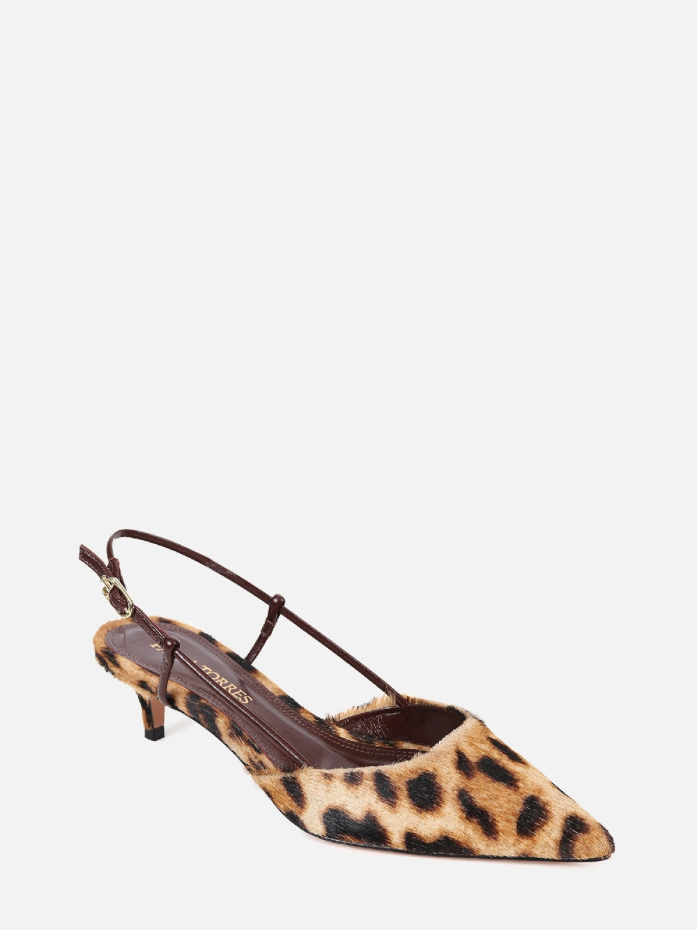 SCARPIN DE PELO GLORIA ONÇA SLINGBACK SALTO BAIXO