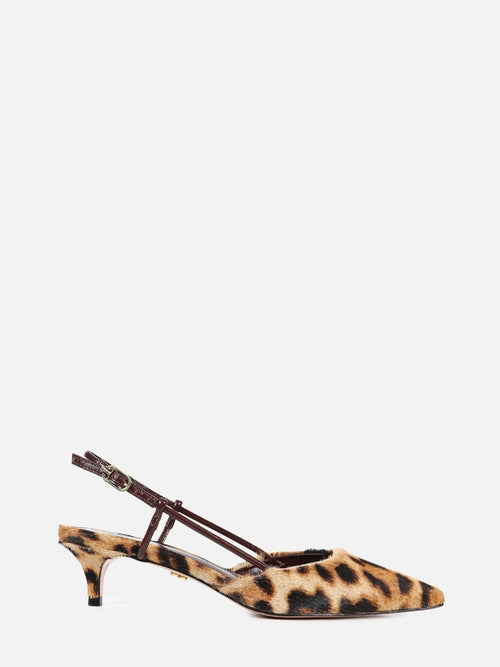 SCARPIN DE PELO GLORIA ONÇA SLINGBACK SALTO BAIXO