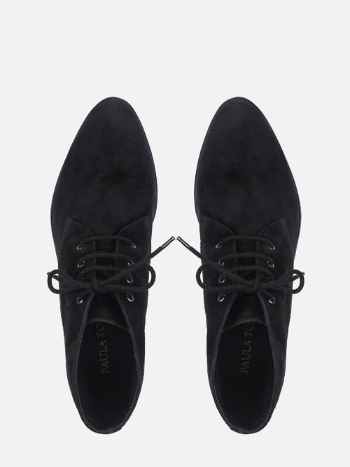BOTA DE CAMURÇA OLIVIA PRETO CANO BAIXO