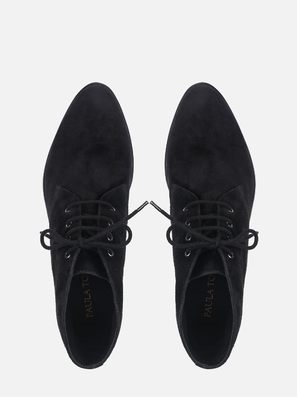 BOTA DE CAMURÇA OLIVIA PRETO CANO BAIXO