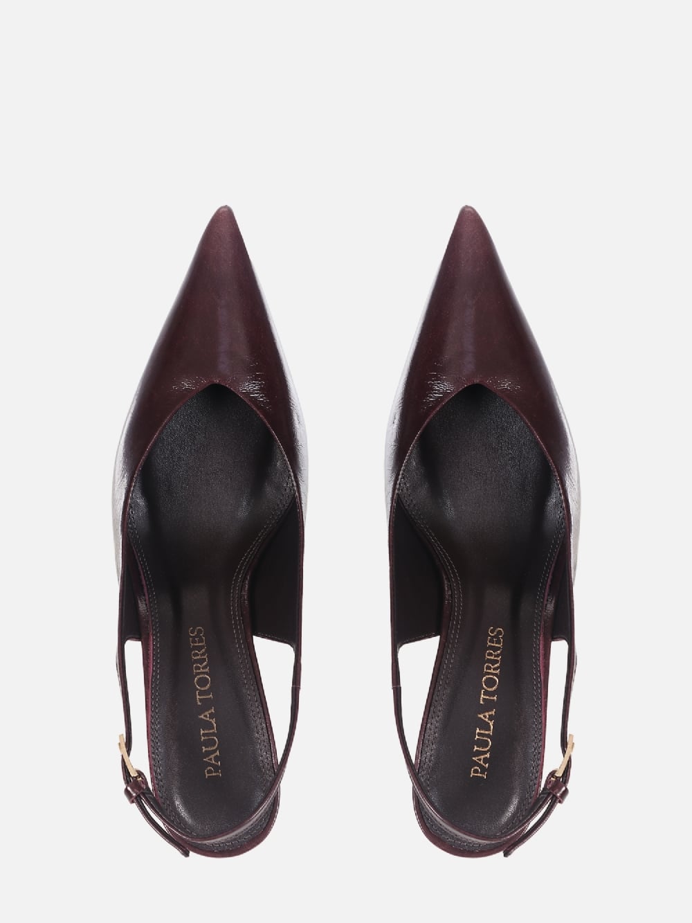 SCARPIN DE COURO OLGA WINE SLINGBACK SALTO MÉDIO