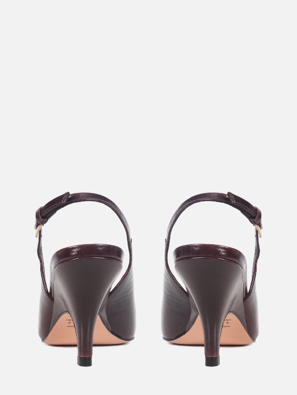 SCARPIN DE COURO OLGA WINE SLINGBACK SALTO MÉDIO