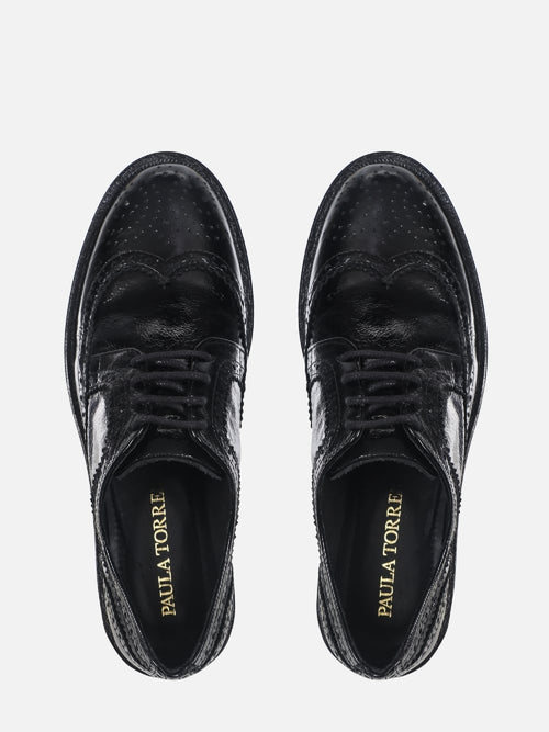OXFORD DE COURO OLIVIA PRETO BROGUE
