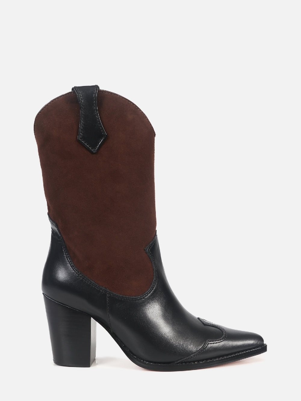 BOTA DE COURO GLÓRIA PRETO SALTO ALTO