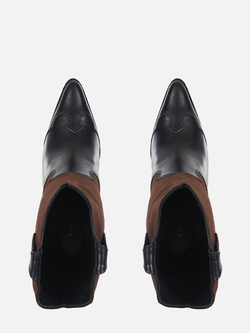 BOTA DE COURO GLÓRIA PRETO SALTO ALTO