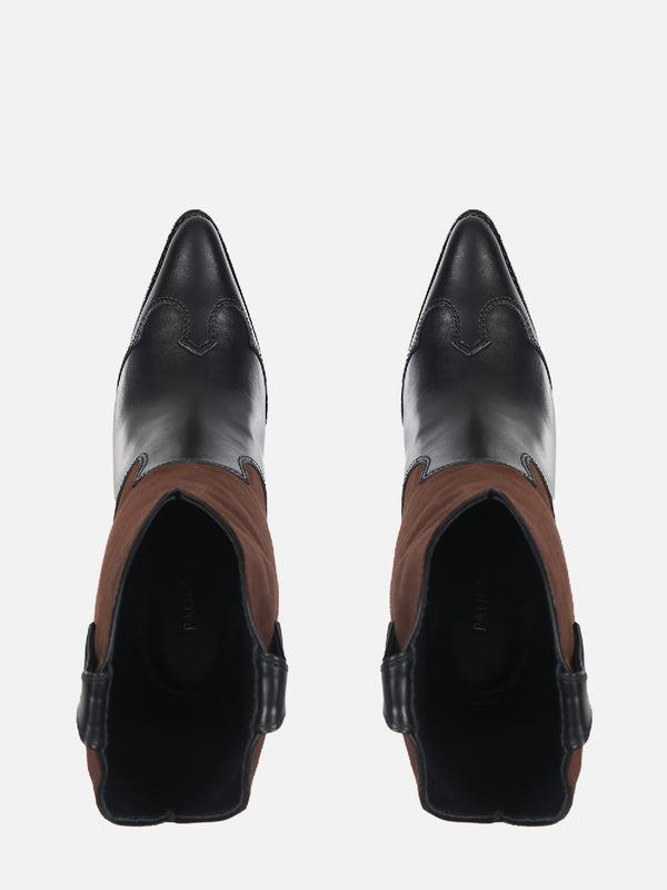BOTA DE COURO GLÓRIA PRETO SALTO ALTO