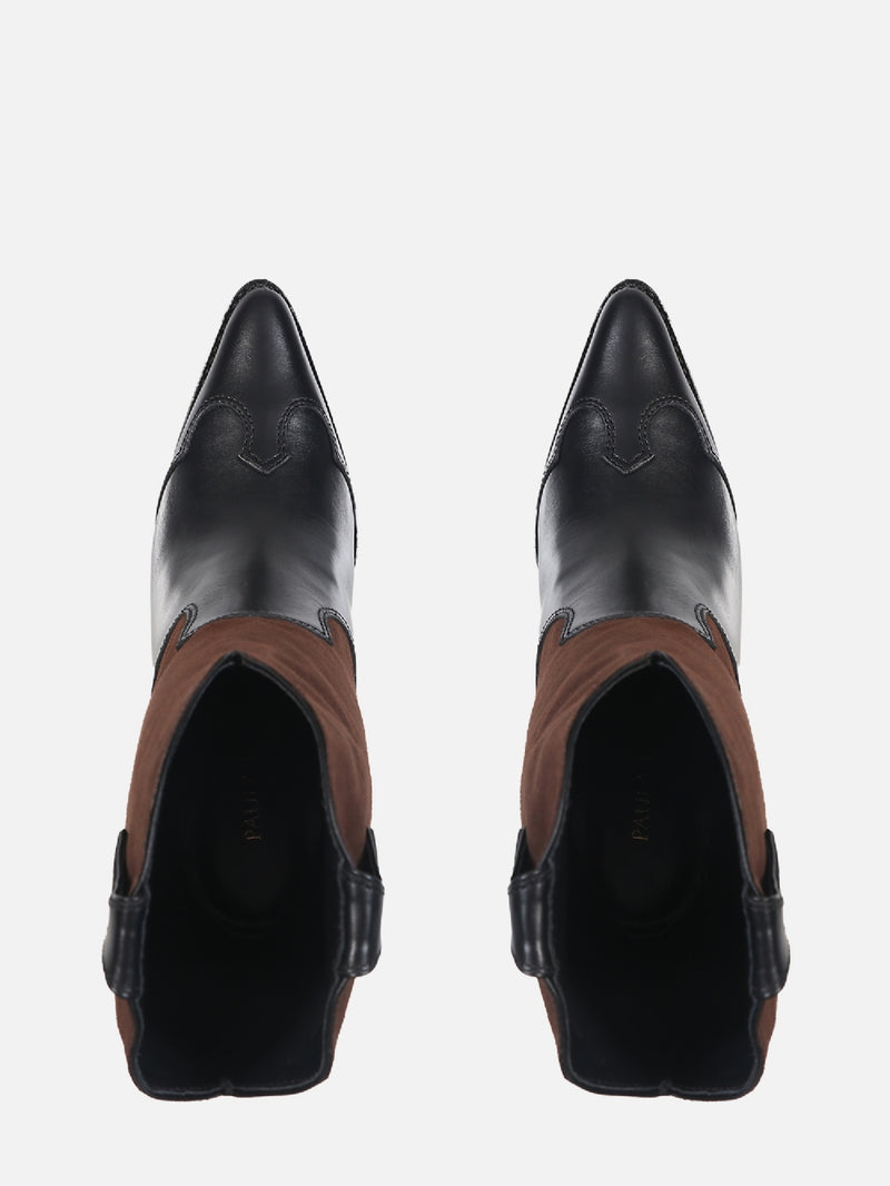 BOTA DE COURO GLÓRIA PRETO SALTO ALTO