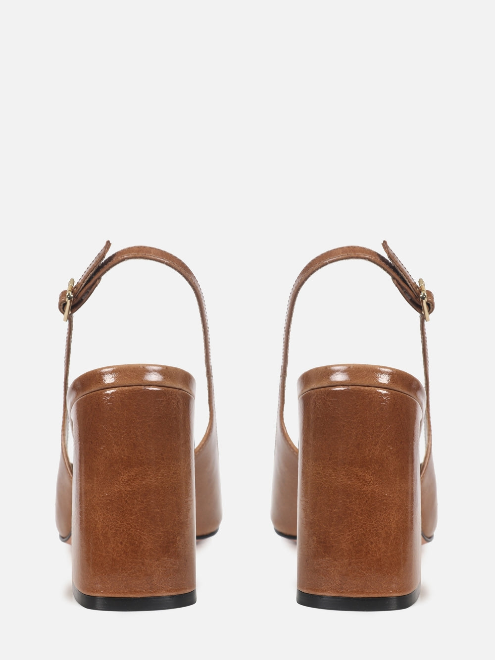 SCARPIN DE COURO MAVIE CANELA SLINGBACK SALTO ALTO