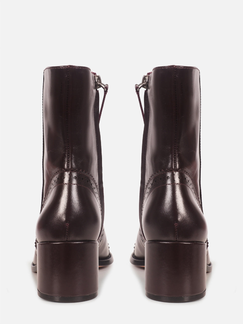 BOTA DE COURO GIU WINE BROGUE SALTO MÉDIO