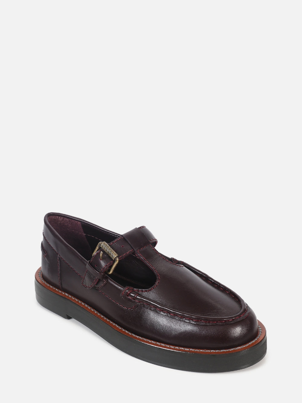 MOCASSIM DE COURO CARLOTA WINE T-BAR