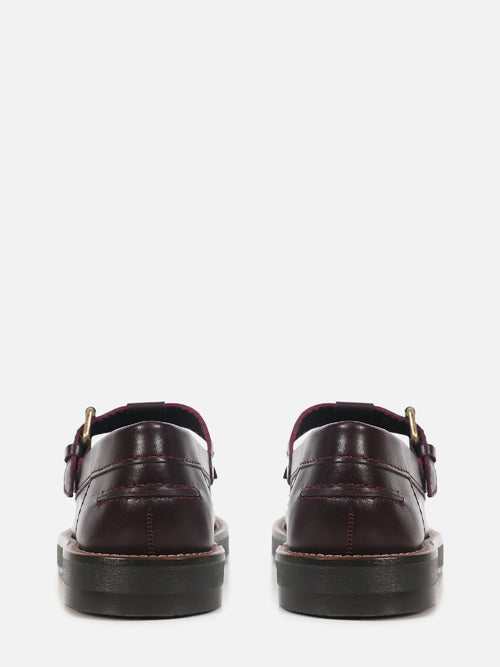 MOCASSIM DE COURO CARLOTA WINE T-BAR