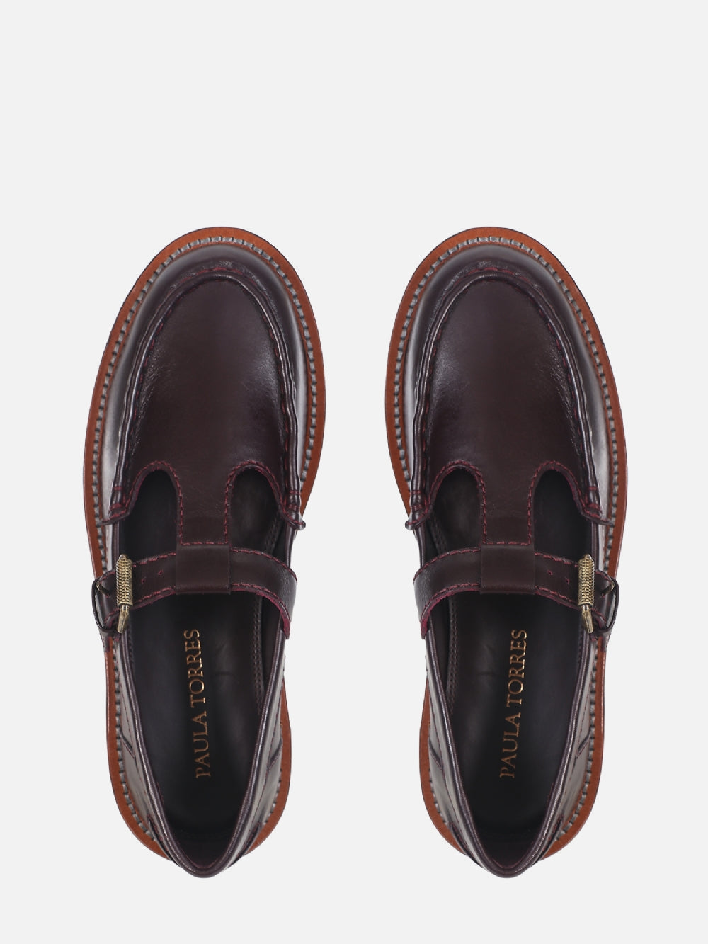 MOCASSIM DE COURO CARLOTA WINE T-BAR