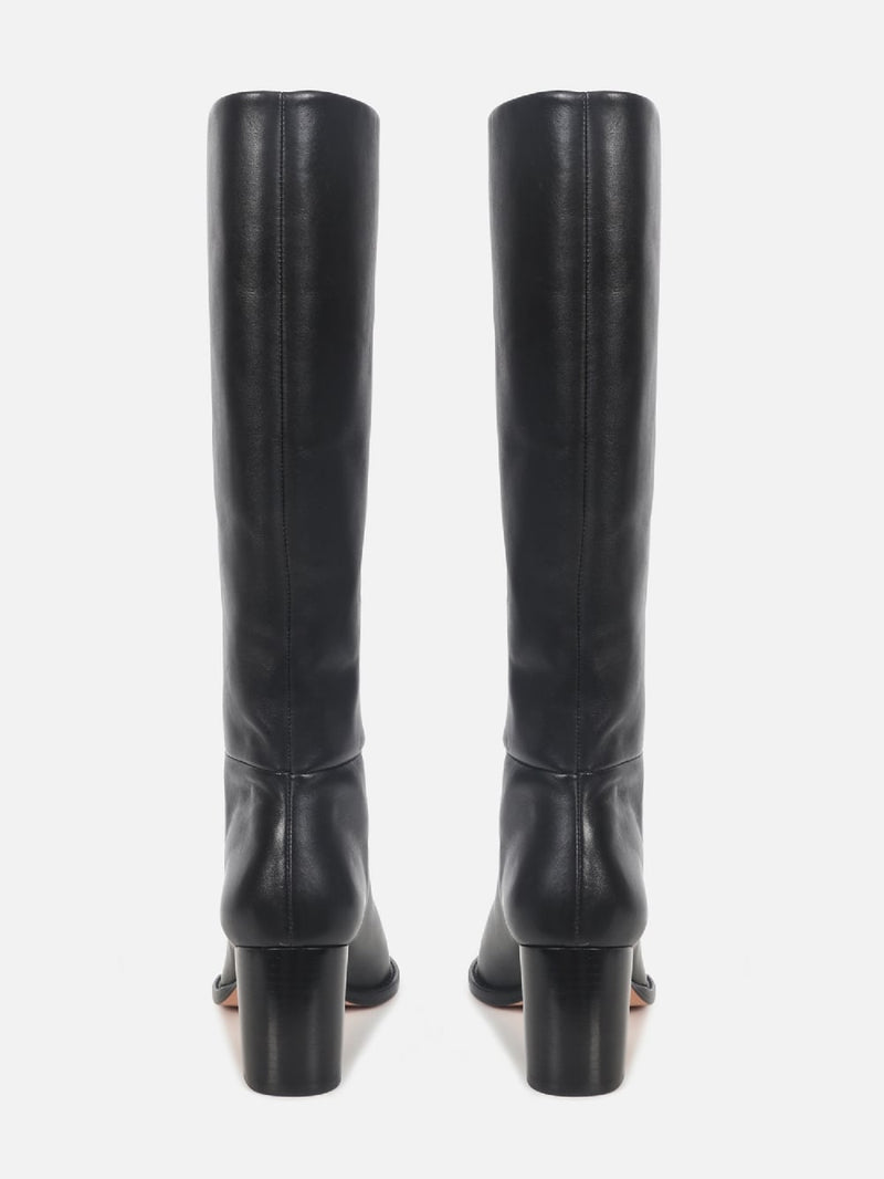 BOTA DE COURO EVE PRETO CANO ALTO SALTO MÉDIO