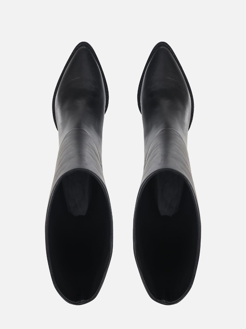 BOTA DE COURO EVE PRETO CANO ALTO SALTO MÉDIO