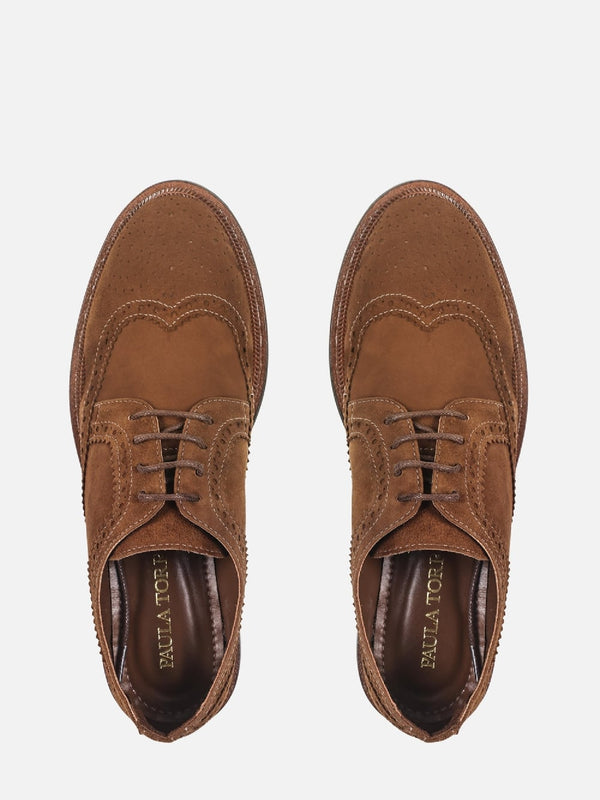 OXFORD DE CAMURÇA OLIVIA CANELA BROGUE
