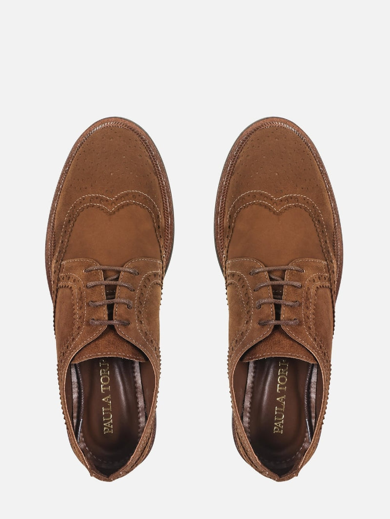 OXFORD DE CAMURÇA OLIVIA CANELA BROGUE