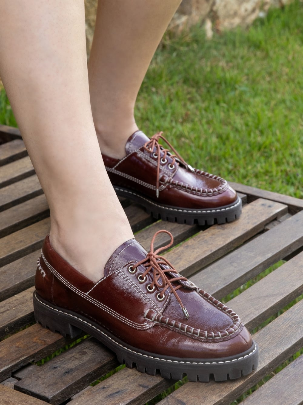 MOCASSIM DE COURO MAVIE PINHÃO BOAT SHOE