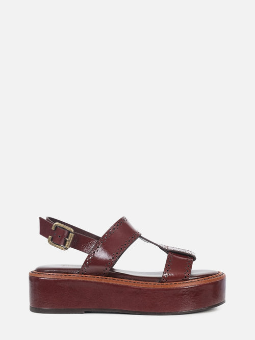 FLATFORM DE COURO GIU PINHÃO BROGUE