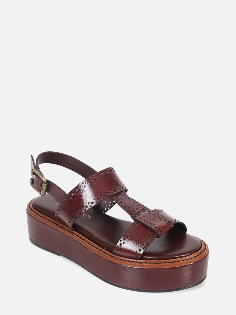 FLATFORM DE COURO GIU PINHÃO BROGUE