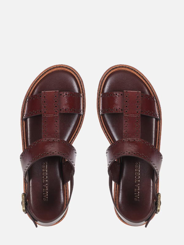 FLATFORM DE COURO GIU PINHÃO BROGUE