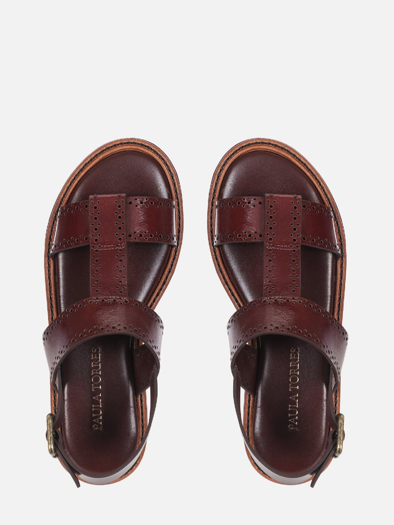 FLATFORM DE COURO GIU PINHÃO BROGUE