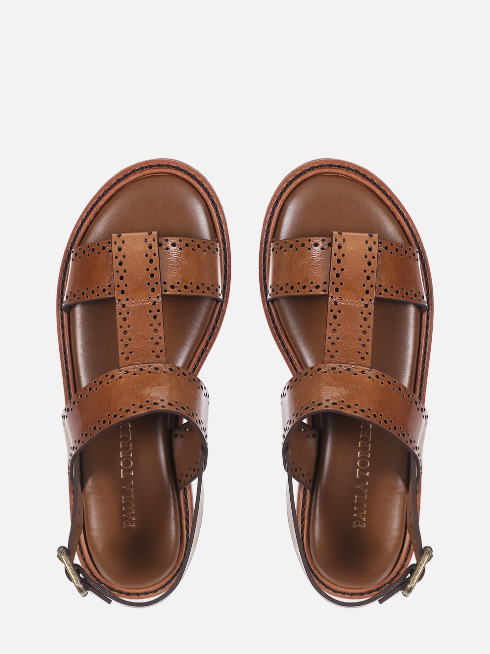 FLATFORM DE COURO GIU CANELA BROGUE