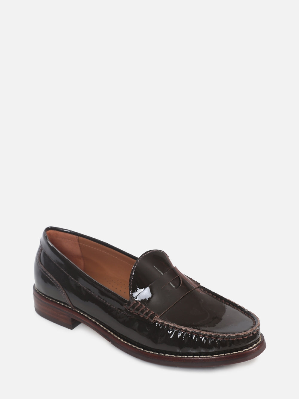 MOCASSIM DE COURO VERNIZ LIZ CAFÉ
