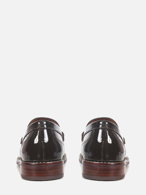 MOCASSIM DE COURO VERNIZ LIZ CAFÉ