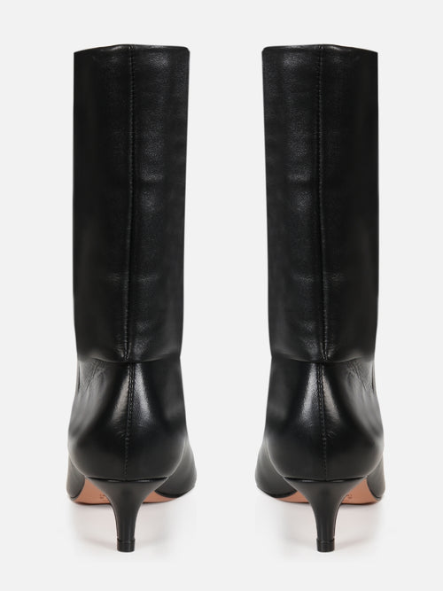 BOTA DE COURO NINI PRETO SALTO BAIXO