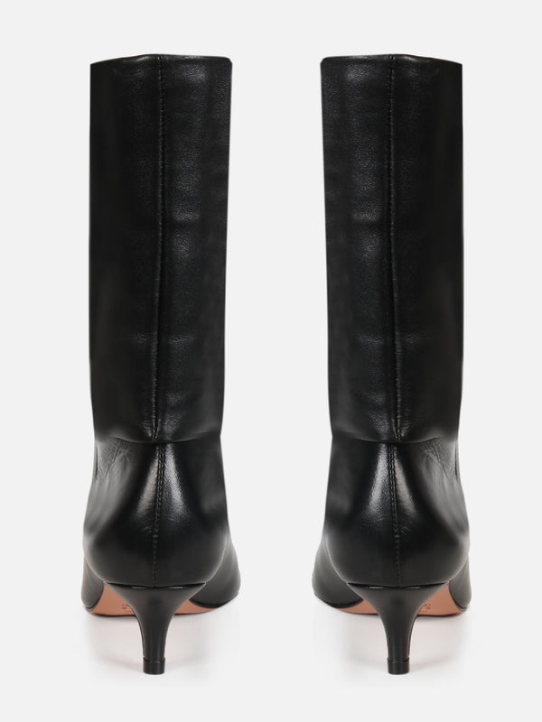 BOTA DE COURO NINI PRETO SALTO BAIXO