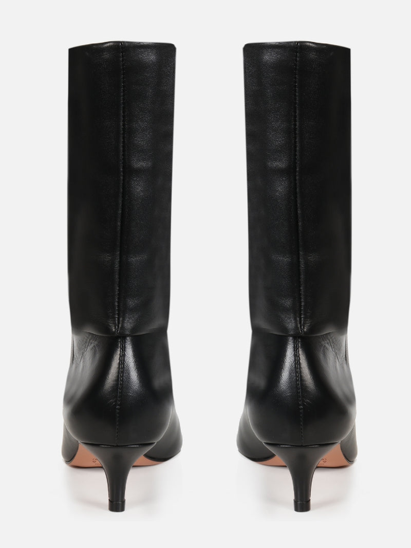 BOTA DE COURO NINI PRETO SALTO BAIXO