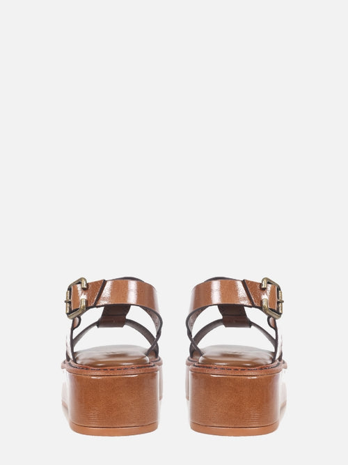 FLATFORM DE COURO GIU CANELA BROGUE