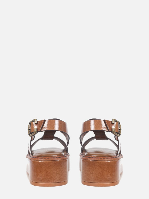 FLATFORM DE COURO GIU CANELA BROGUE